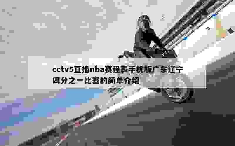 cctv5直播nba赛程表手机版广东辽宁四分之一比塞的简单介绍